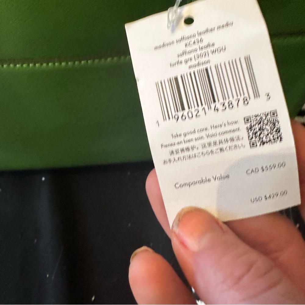 kate spade ♠️- $429 Madison Saffiano Leather Medium Satchel in Turtle Green, NWT - Picture 9 of 16